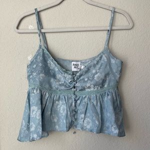 Princess Polly Blue Floral Crop Top